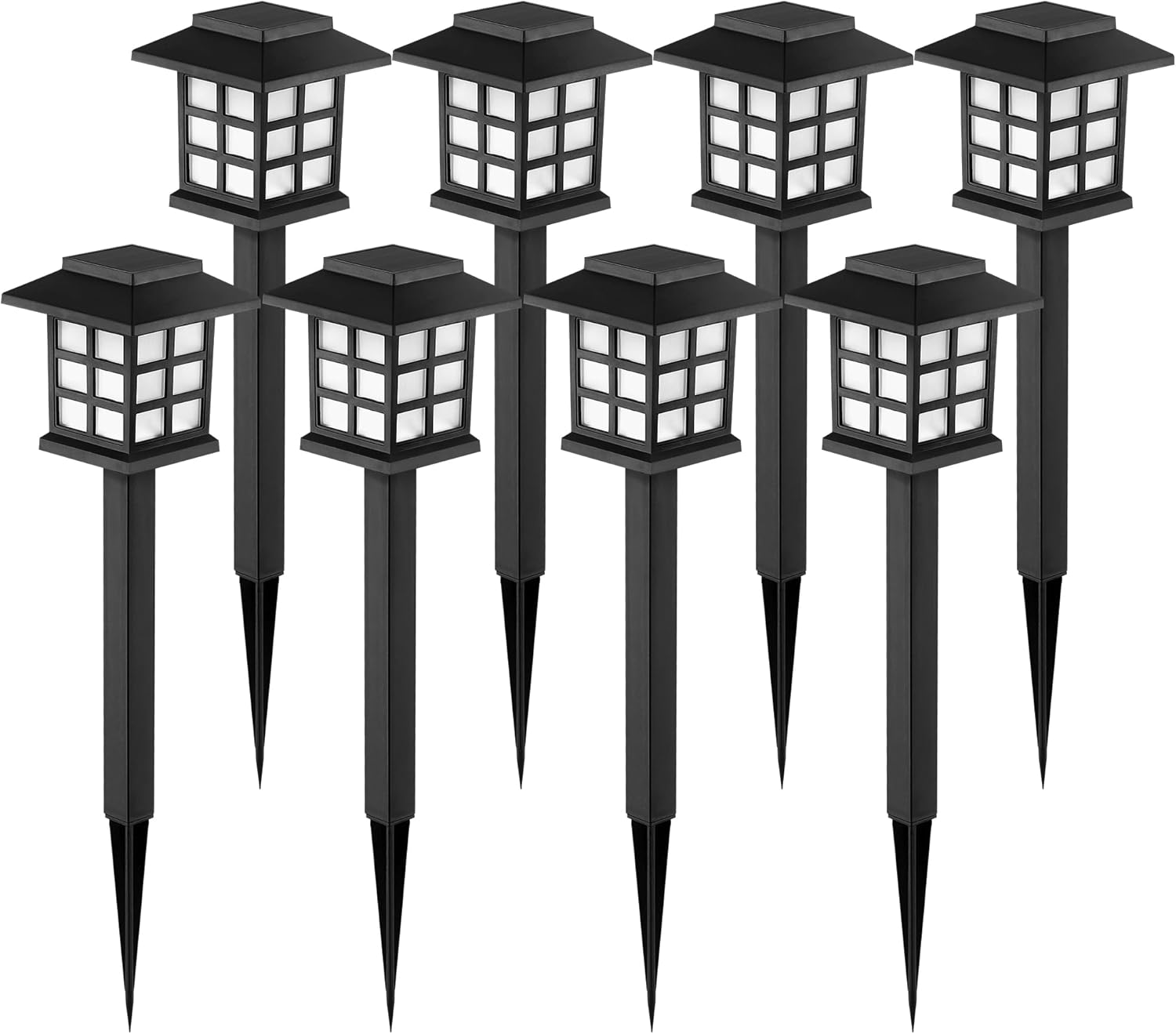 (Zestaw 8 sztuk, ciepła biel) Lampy solarne do użytku na zewnątrz, lampy solarne do ogrodu, wodoodporne lampy solarne IP42 do ścieżek, podjazdów, pat
