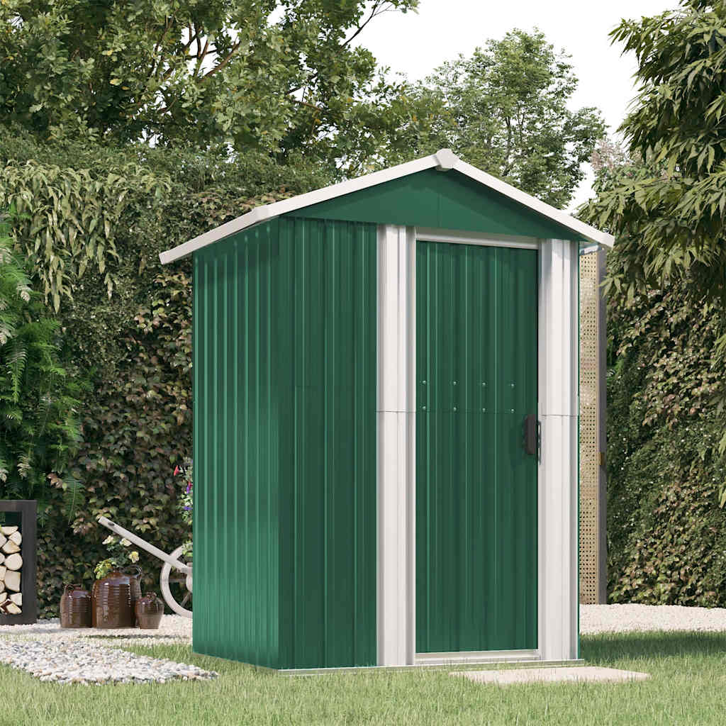 vidaXL Szopa ogrodowa, zielona, 126x97,5x177 cm, stal galwanizowana