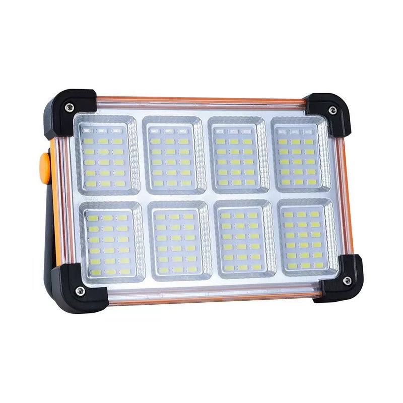 Akumulatorowy reflektor LED 30 W, przenośny, zasilany energią słoneczną, z 4 trybami oświetlenia i baterią 5400 mAh, do garaży i warsztatów.