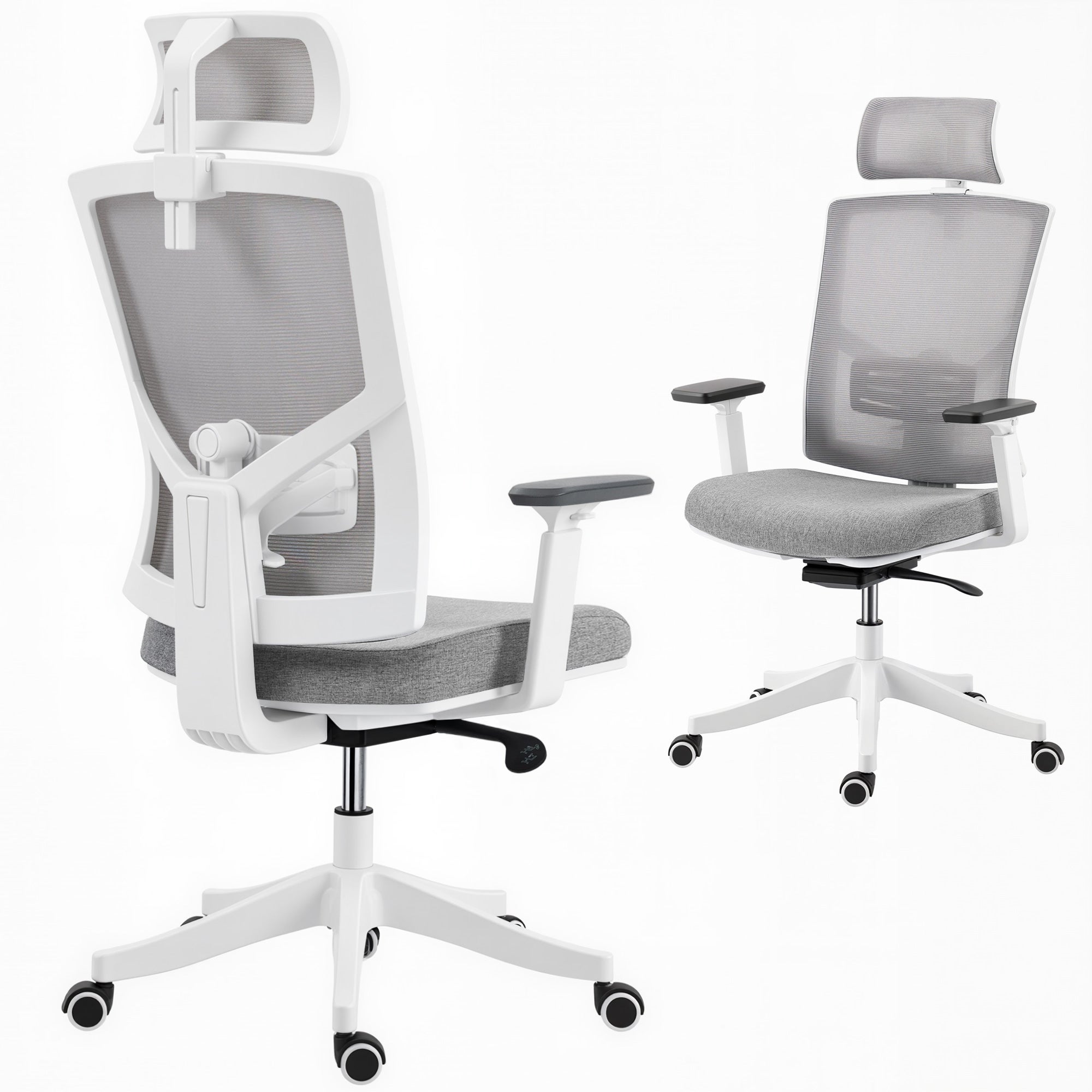 Ergonomiczny i oddychający fotel biurowy z dynamicznym podparciem lędźwiowym 4D, 64,5 x 62,5 x 112-122 cm, wielokolorowy