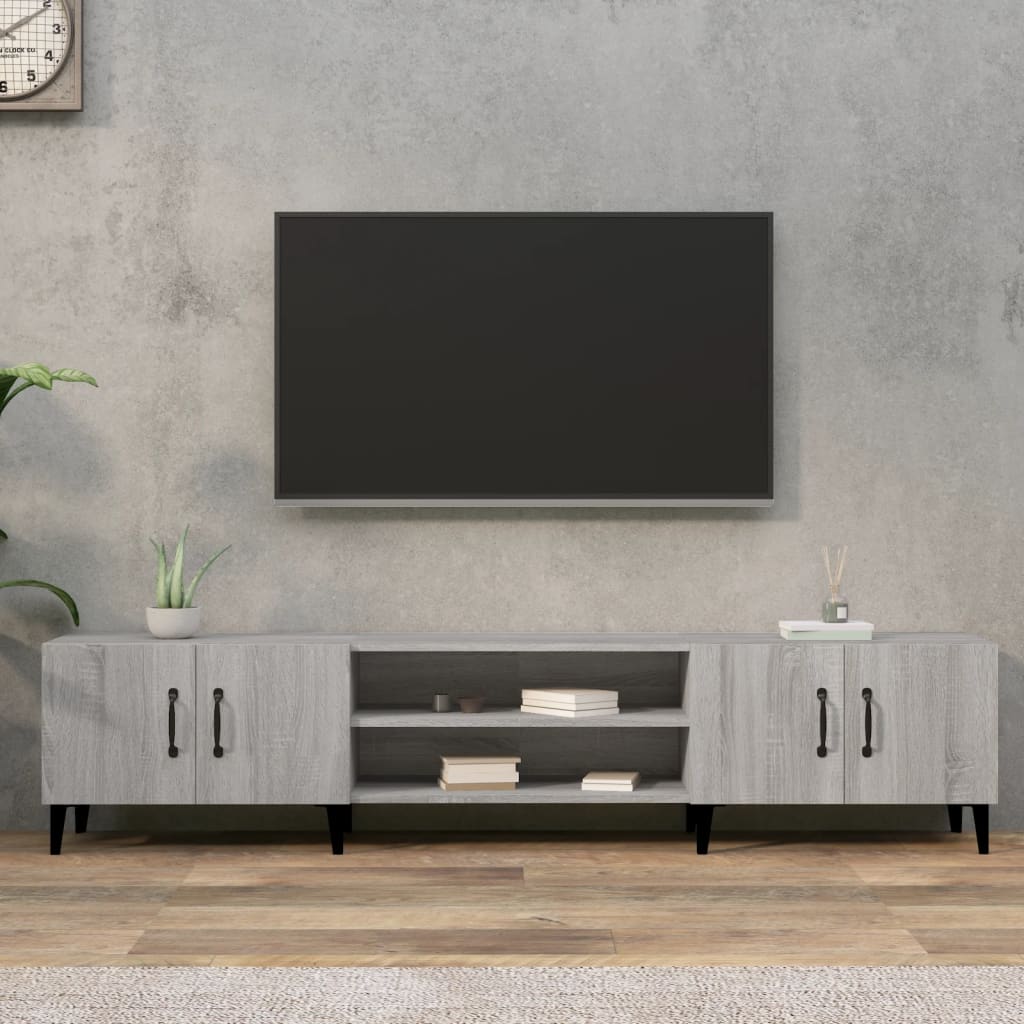 Meuble TV VidaXL 180x31,5x40 cm z drewna inżynieryjnego, kolor szary