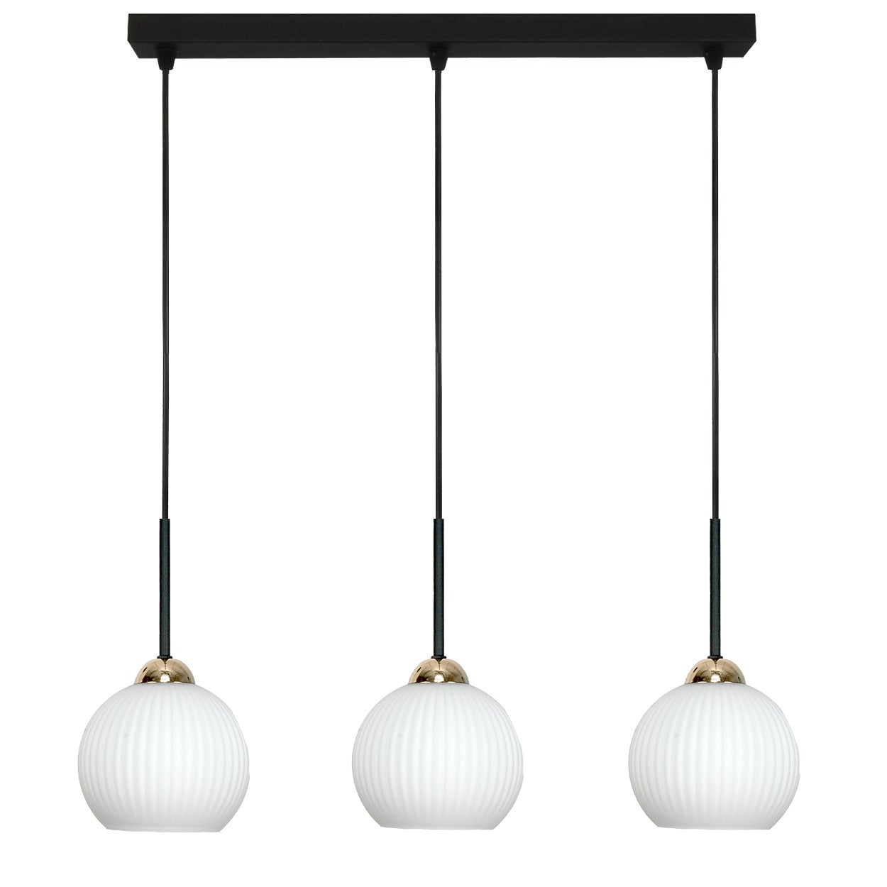 Lampa wisząca 3 punktowa FIONA czarno złota do jadalni E27 IP20 nowoczesna Edylit