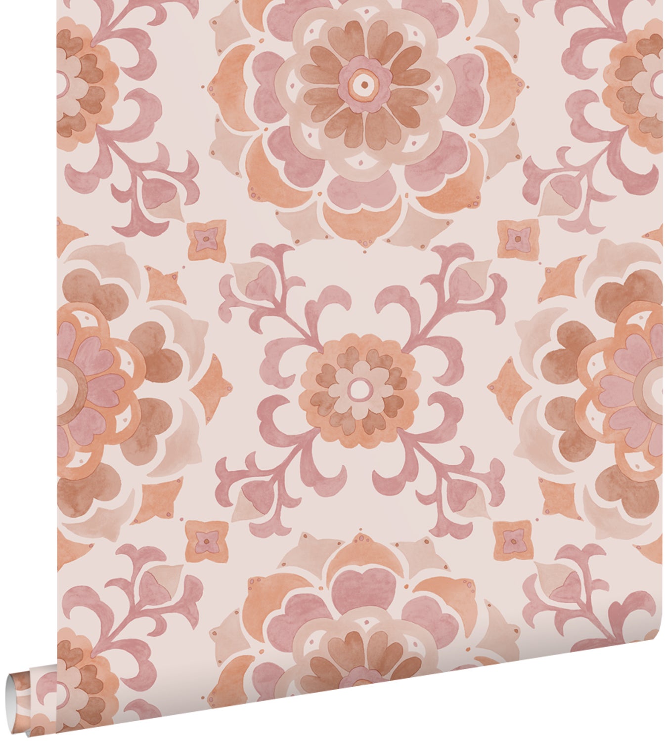 Tapeta motyw płytek różowy i terakota - 50 x 900 cm - ESTAHOME