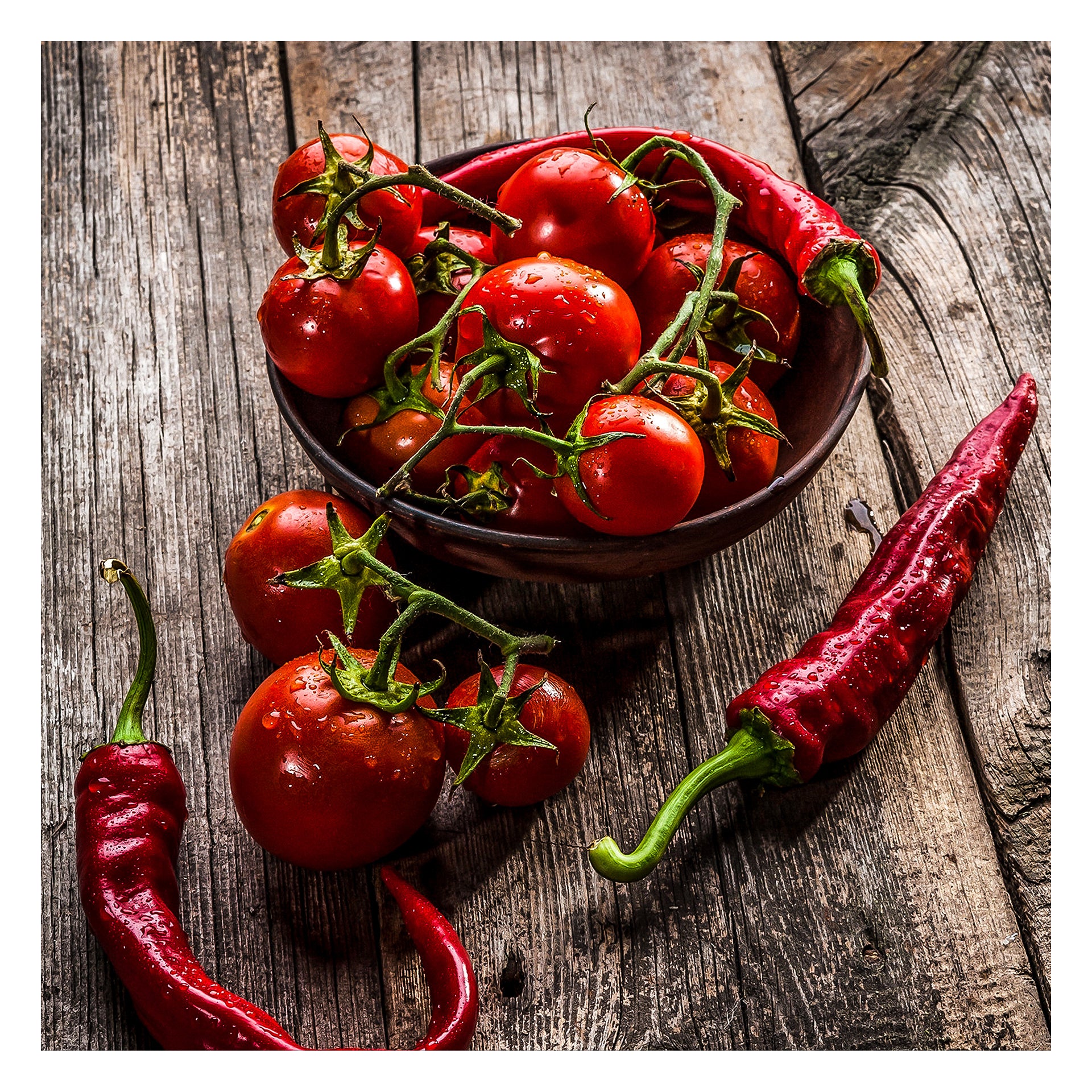 Obraz na szkle GLASSPIK PEPPERS2B 30x30