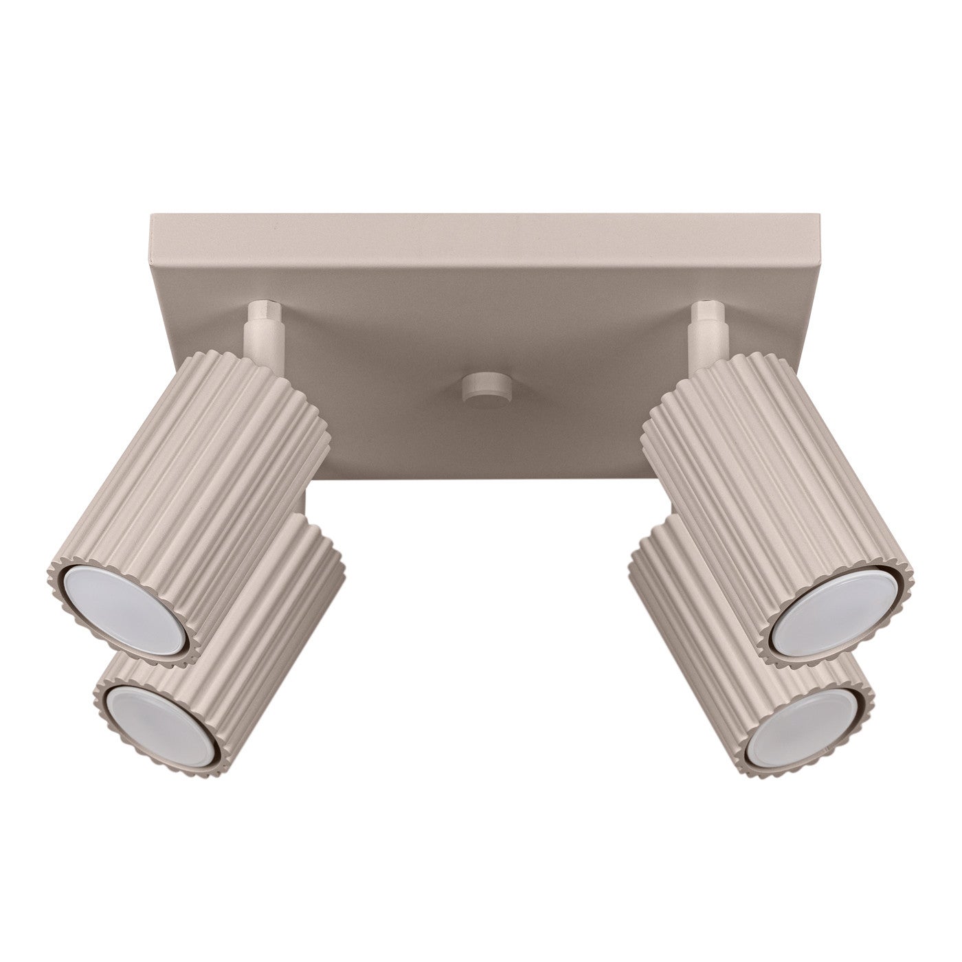 Lampa sufitowa nowoczesna taupe kwadratowa 25 cm ruchome karbowane reflektorki 4xGU10 10W KARBON Sollux Lighting