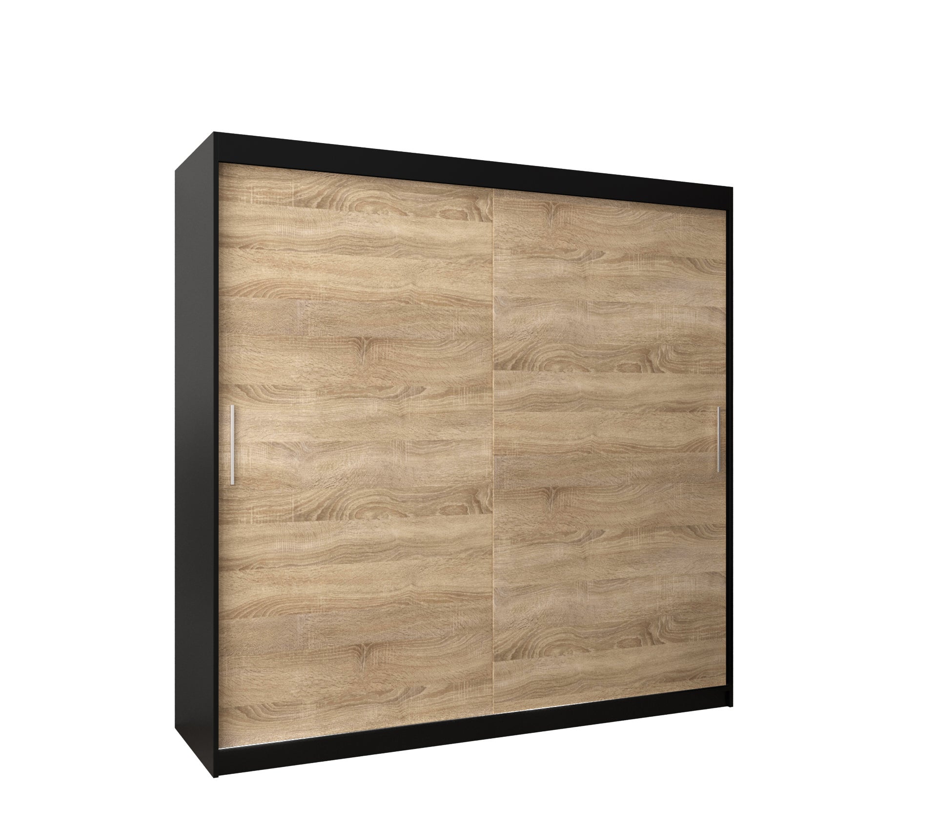 Szafa przesuwna garderoba TOKYO 200 x 62 x 200 cm Czarny + Sonoma - Abiks Meble