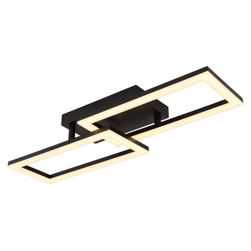 Półwpuszczana lampa sufitowa z wbudowanym oświetleniem LED, 61 x 20 cm, matowa czerń, 2 diody LED 3000 K