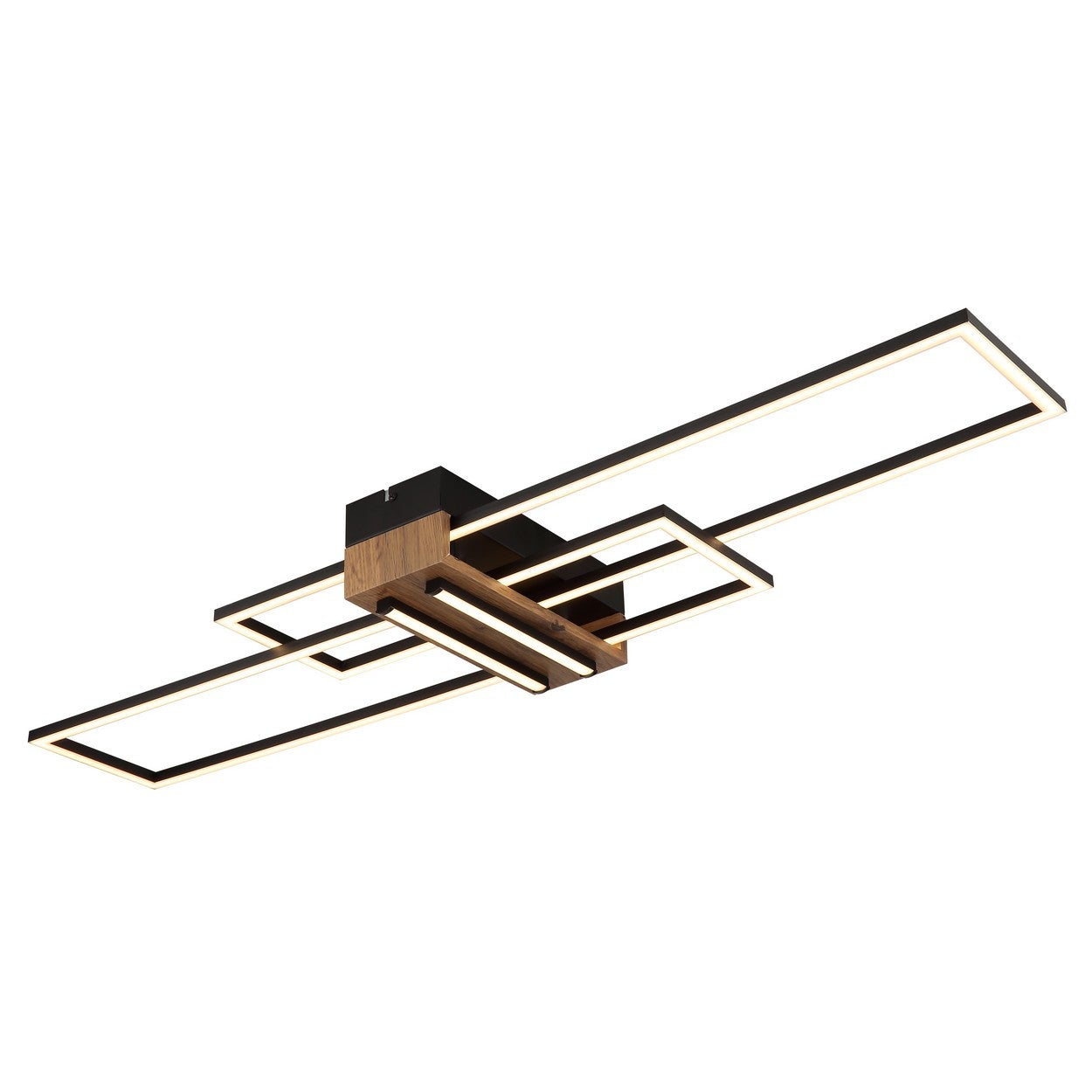 Półwpuszczana lampa sufitowa z wbudowanym oświetleniem LED, 100 x 25 cm, matowa czerń, 2 diody LED 3000 K