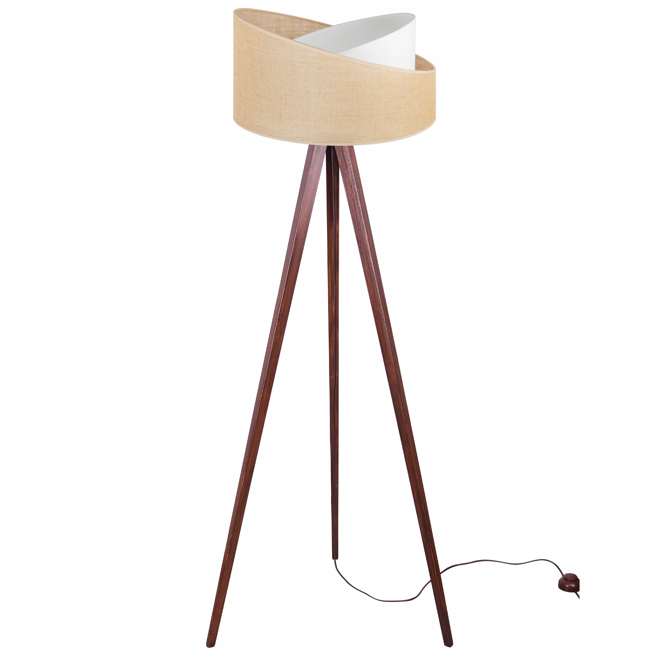 Lampa podłogowa trójnóg Light Home LH Juta Drewno 1x E27 60W nogi grube brązowy