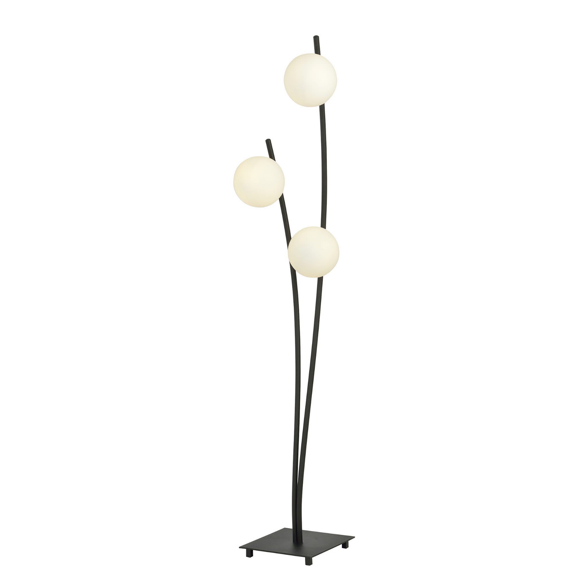 Lampa stojąca podłogowa Emibig 3xE14 40W HUNTER LP3 BLACK/OPAL 1102/LP3