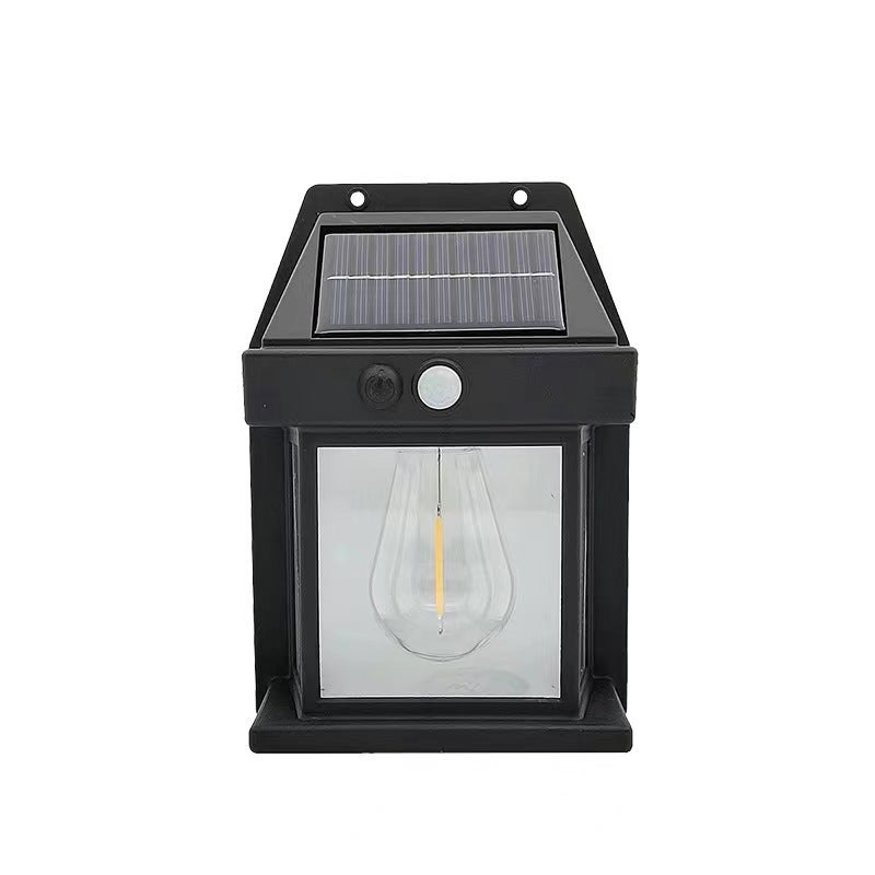 Opakowanie 1 szt. - Zewnętrzne lampy solarne ścienne - Wodoodporne - Z 3 trybami i czujnikiem ruchu - Odpowiednie do ogrodów i tarasów - Czarne