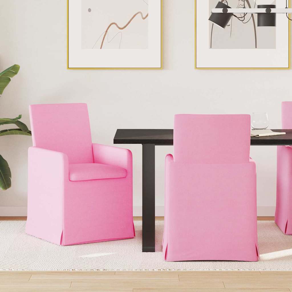 Krzesła jadalne 2 pcs Różowy 57 x 67 x 95 cm tkanina vidaXL