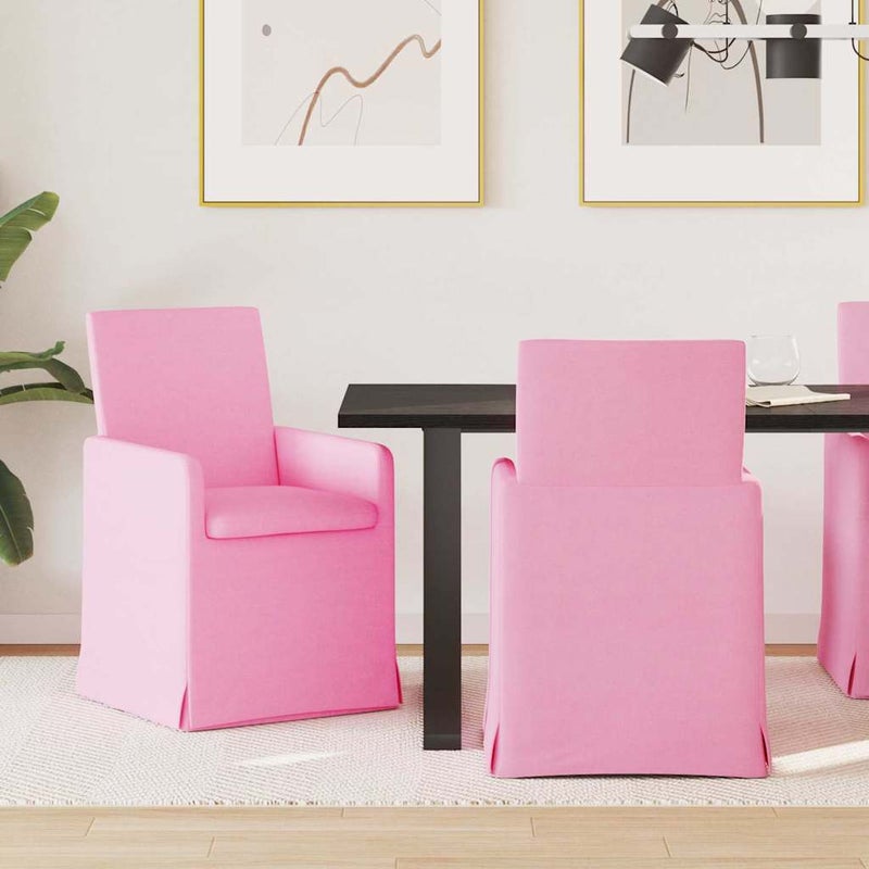 Krzesła jadalne 2 pcs Różowy 57 x 67 x 95 cm tkanina vidaXL