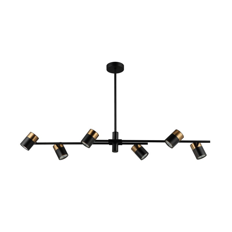 Lampa wisząca ELICE czarna 6 x GU10 x 35W wym:53x102x22,5cm Italux