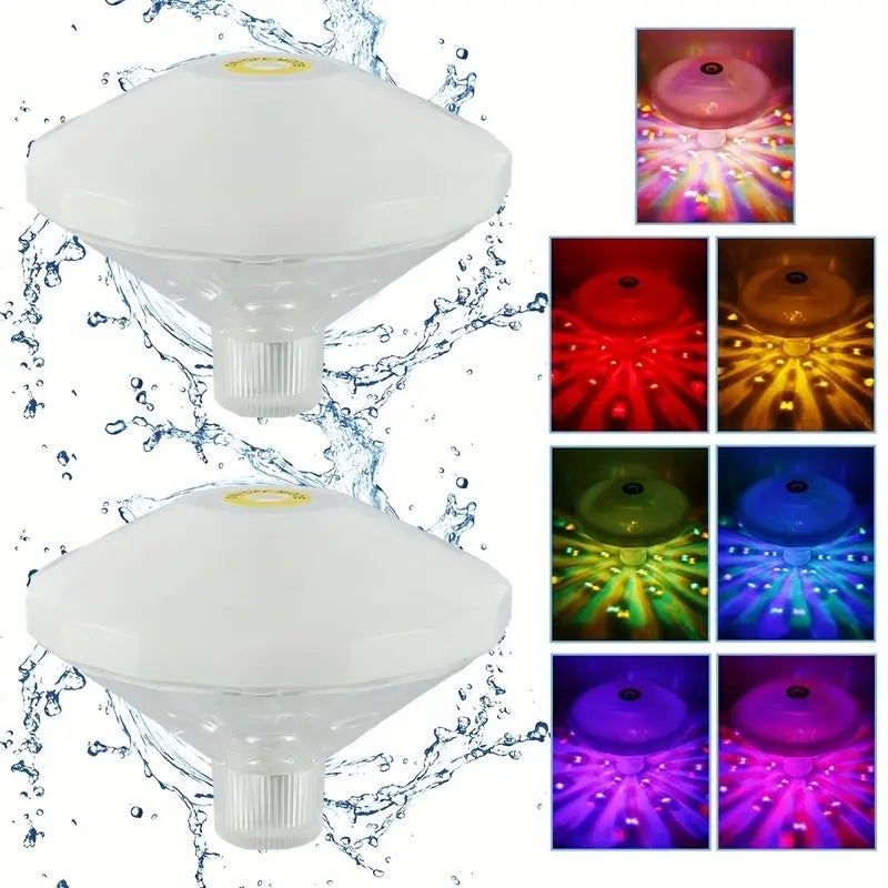 Lampki basenowe, 2 sztuki, pływająca lampka do wanny RGB, wodoszczelna lampka pływająca, kolorowe lampki na imprezę przy basenie lub stawie