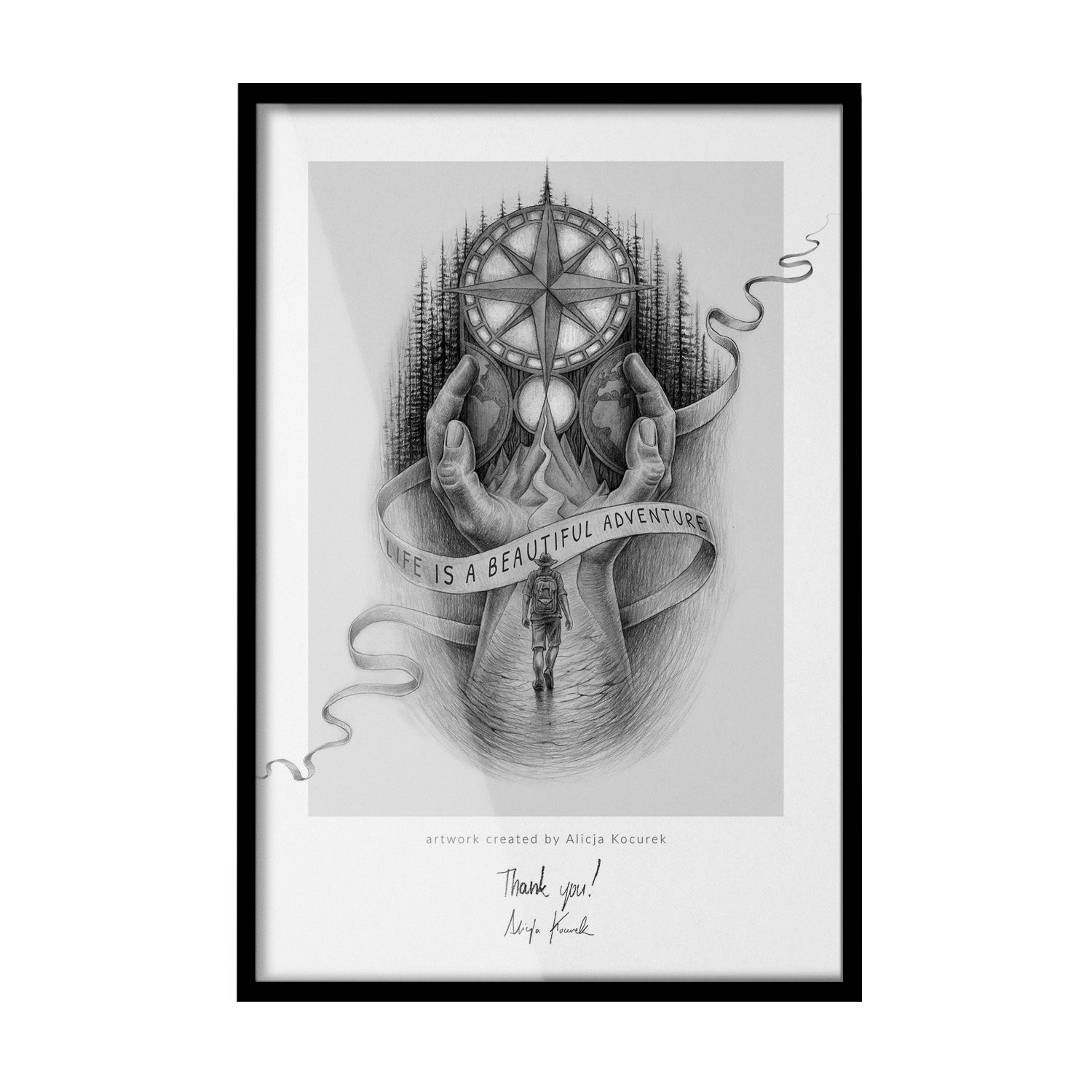 Elegancka ramka panoramiczna TULUP czarna na plakaty i grafiki – 40x60 cm – prostokątna