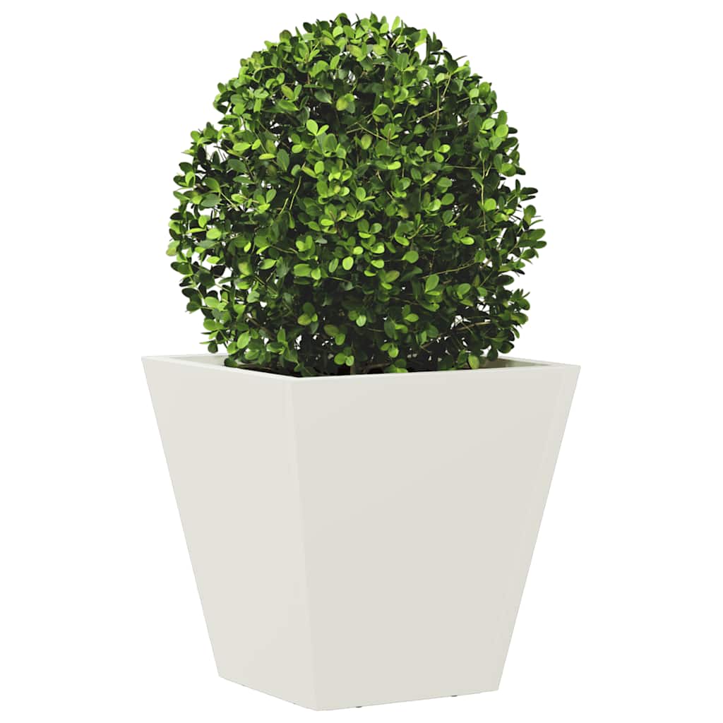 Donica ogrodowa, biała, 30x30x30 cm, stalowa