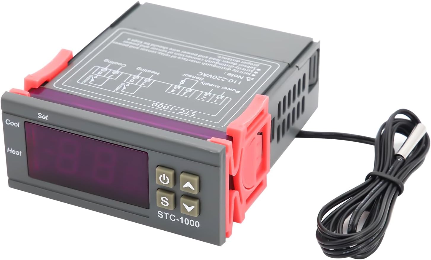 1 szt. 110 V-220 V Fahrenheita/Celsjusza Cyfrowy regulator temperatury Termostat Ogrzewanie/Chłodzenie Elektroniczny wyświetlacz trybu