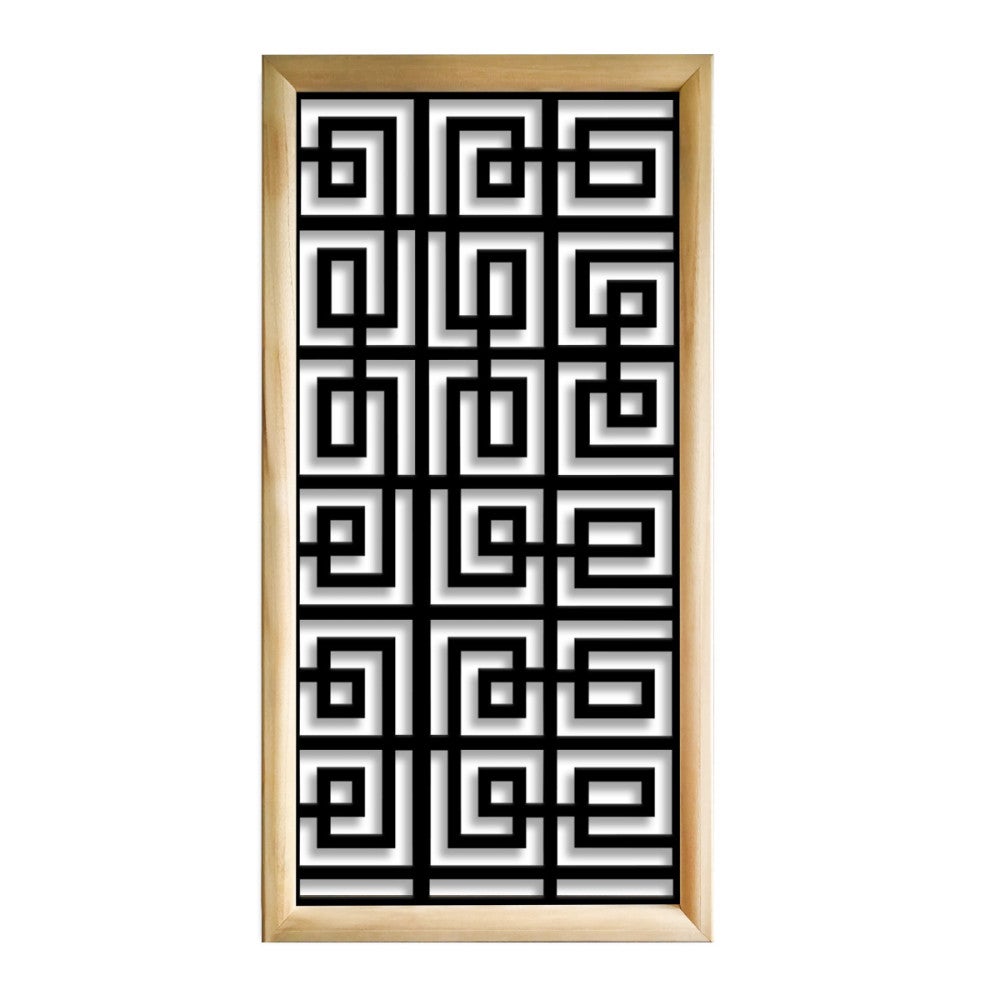 THAI - Prostokątne moduły dekoracyjne z drewna i PVC - Rozmiar 73x148 cm - Grubość 64 mm - Kolor wewnętrzny CZARNY
