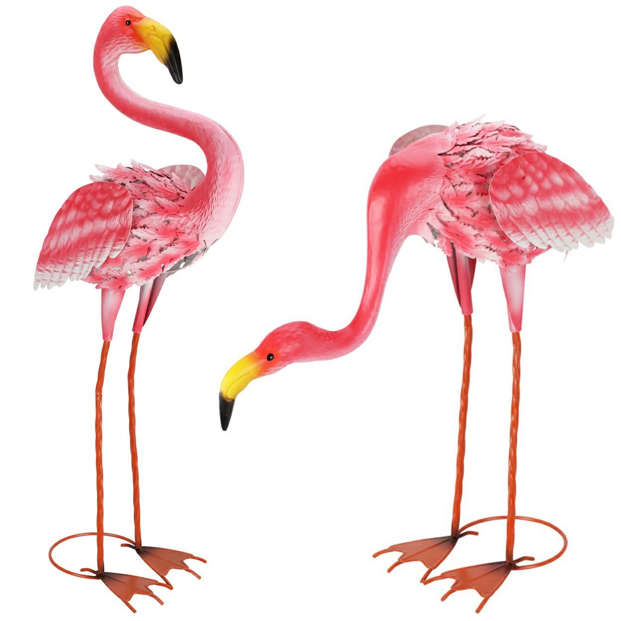 Zestaw figurek ogrodowych flamingi ProGarden metalowe różowe 58,5x18x57 cm 2 szt.