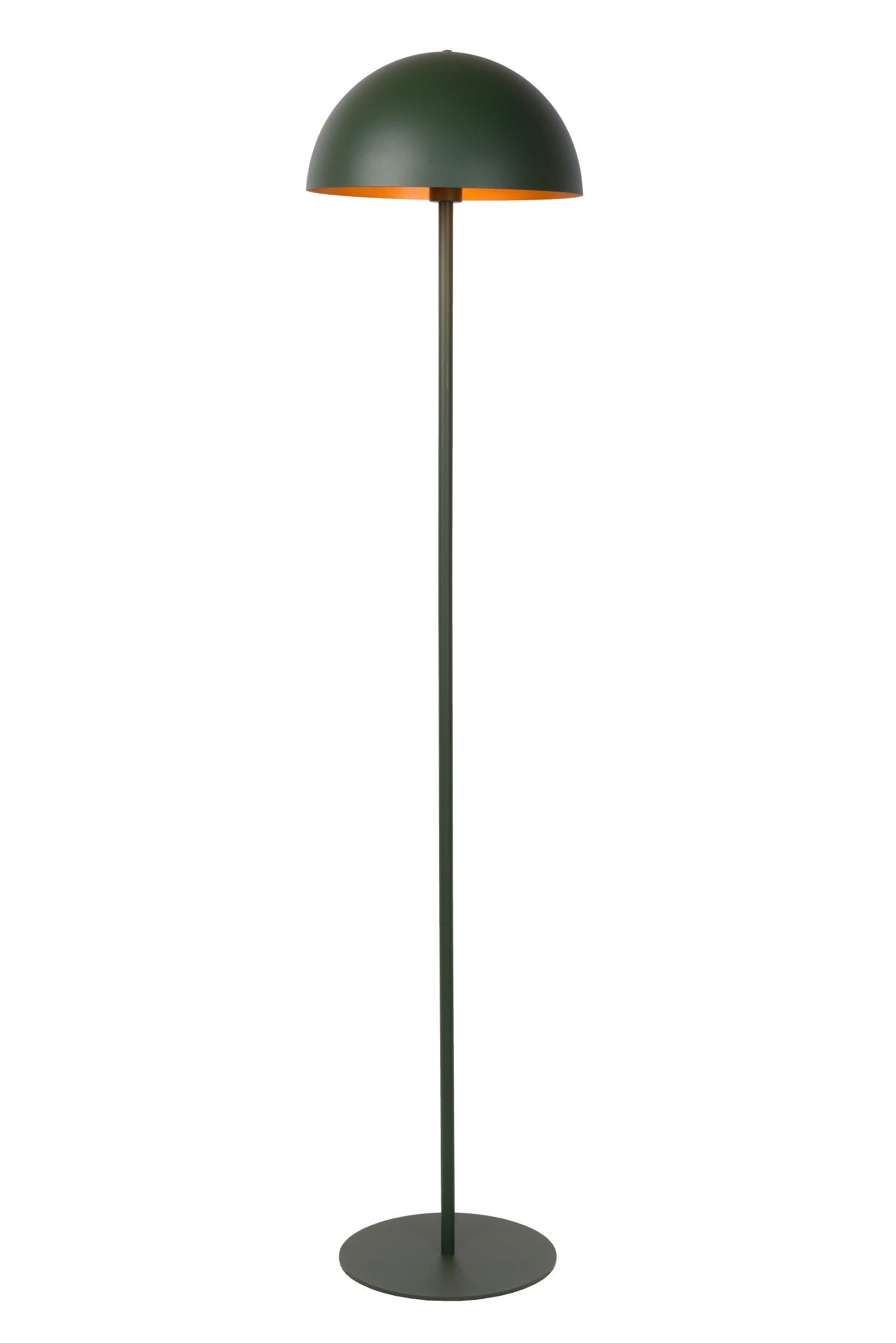 Lampa stojąca podłogowa industrialna zielona kopułowy klosz 1xE27 40W SIEMON Lucide