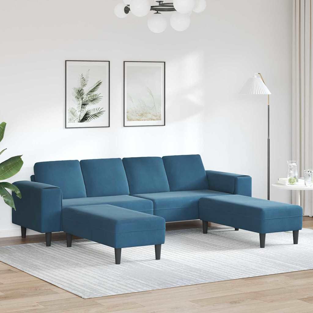 Sofa do salonu 3 pcs Niebieski 250 x 188 x 76 cm vidaXL