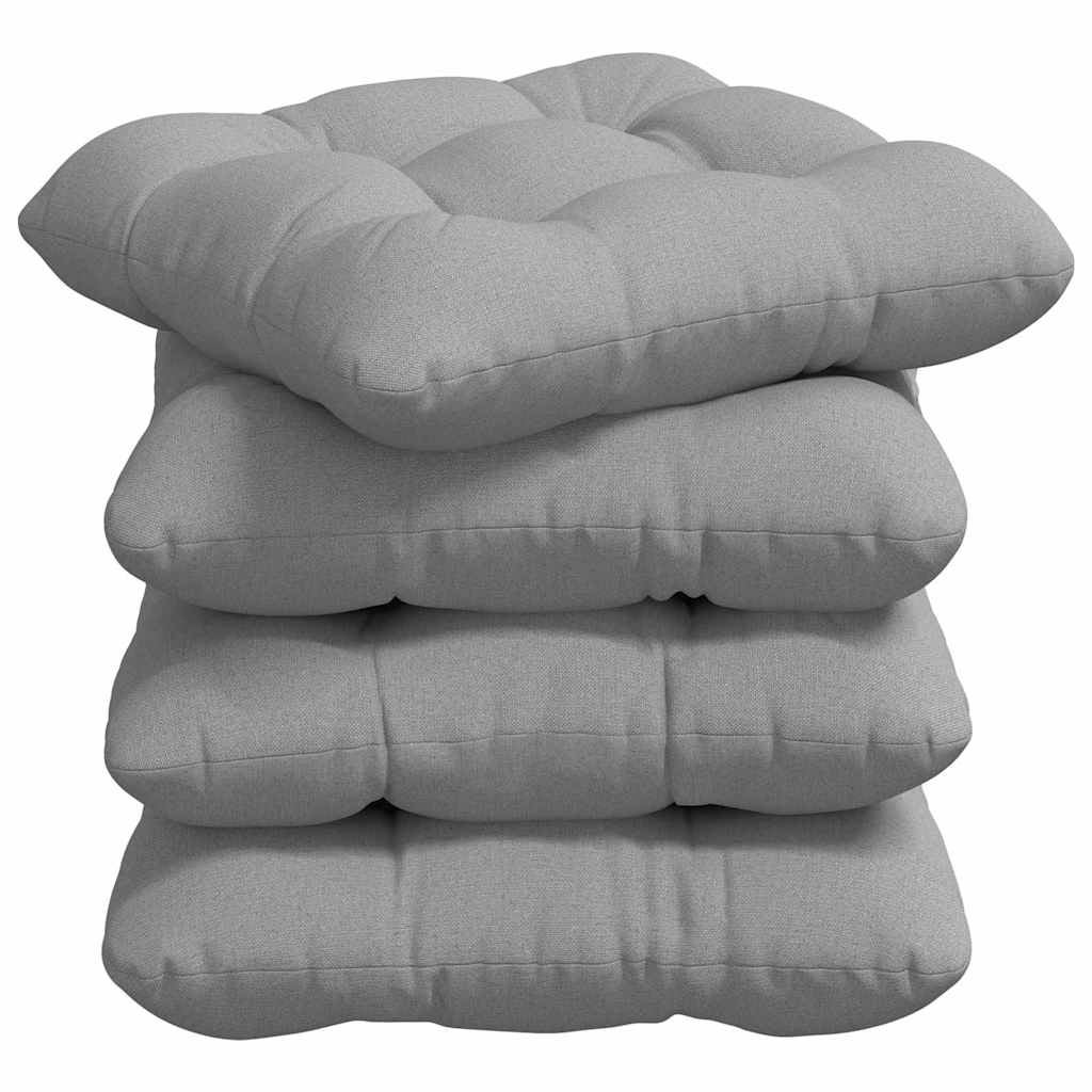 Poduszki na siedziska 4 pcs tkanina Szary chmur 40 x 40 x 12 cm