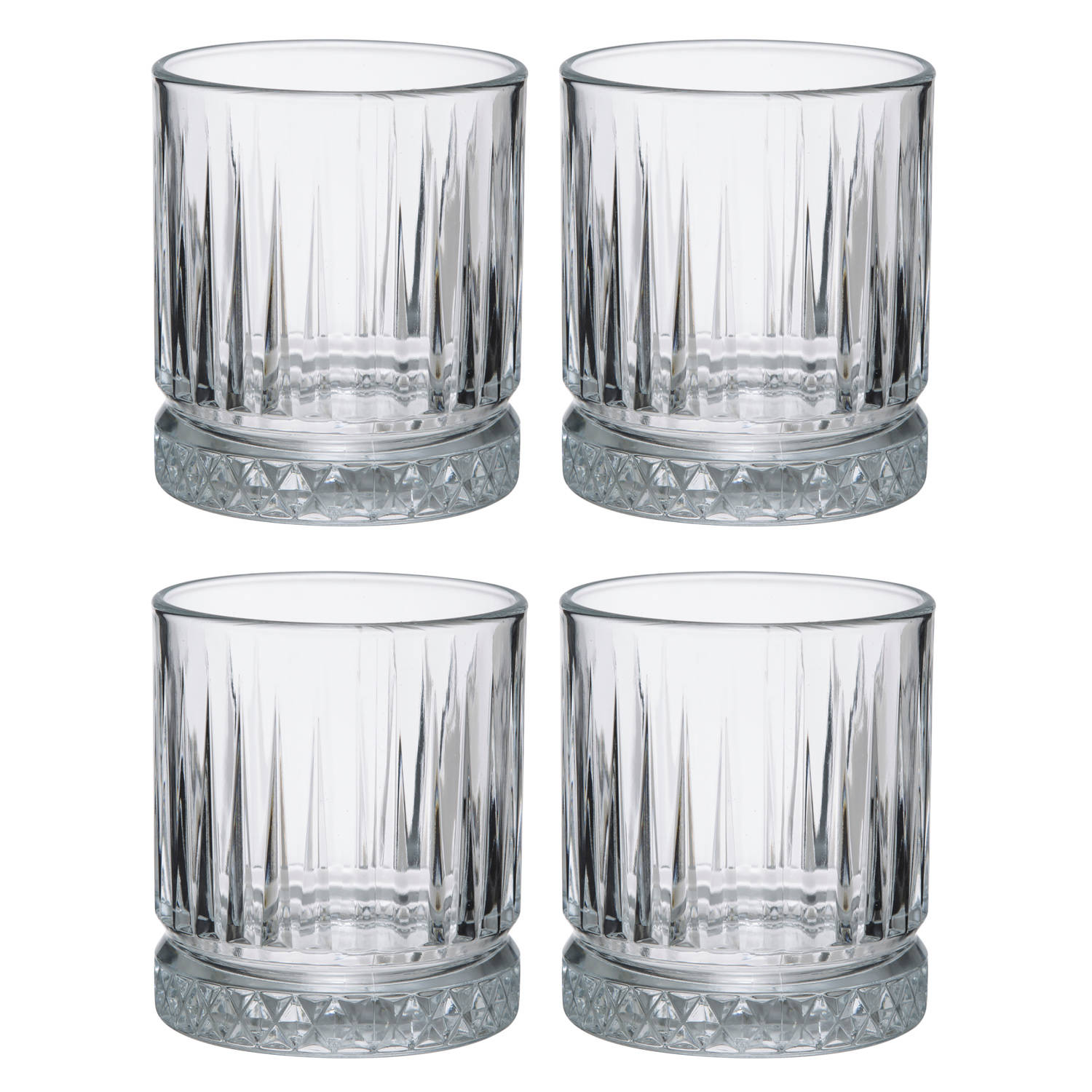 4x szklanki z przezroczystego szkła, Elysia, do whisky, 35,5 Cl