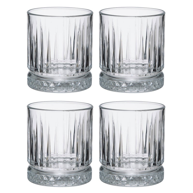 4x szklanki z przezroczystego szkła, Elysia, do whisky, 35,5 Cl