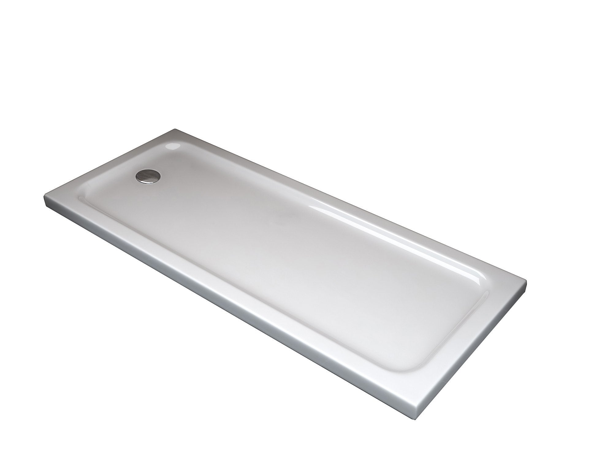 Niski brodzik prostokątny z ABS, wysokość 5 cm, z syfonem w zestawie 70x170