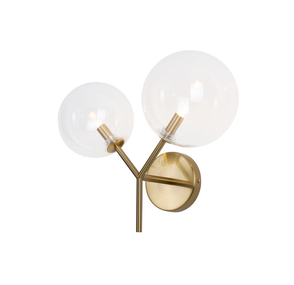 Kinkiet ścienny dekoracyjny złoty dwie szklane kule LOLLIPOP 2xG9 40W W0254 Maxlight