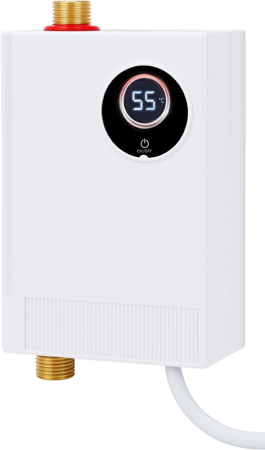 Elektroniczny przepływowy podgrzewacz wody,220V 3800W, z wyświetlaczem LED pokazującym temperaturę, mały elektryczny podgrzewacz wody do kuchni.