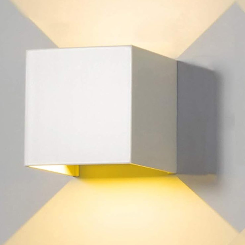 Ciepła biel Lampa Ścienna Zewnętrzna LED, 3000K Lampa Wewnętrzna Ścienna Biała, Regulowany Kąt Padania Światła, Wodoodporna do Salonu Sypialni Schodów