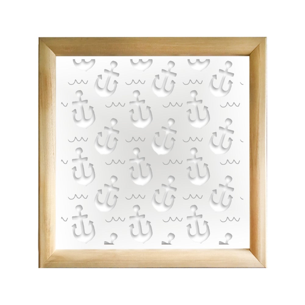 ANCHOR - Kwadratowe moduły dekoracyjne z drewna i PVC - Rozmiar 98x98 cm - Grubość 64 mm - Kolor wewnętrzny BIAŁY