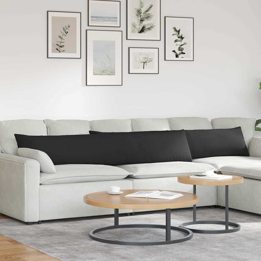 Poduszki na sofę 2 pcs Czarny 200 x 40 cm tkanina vidaXL