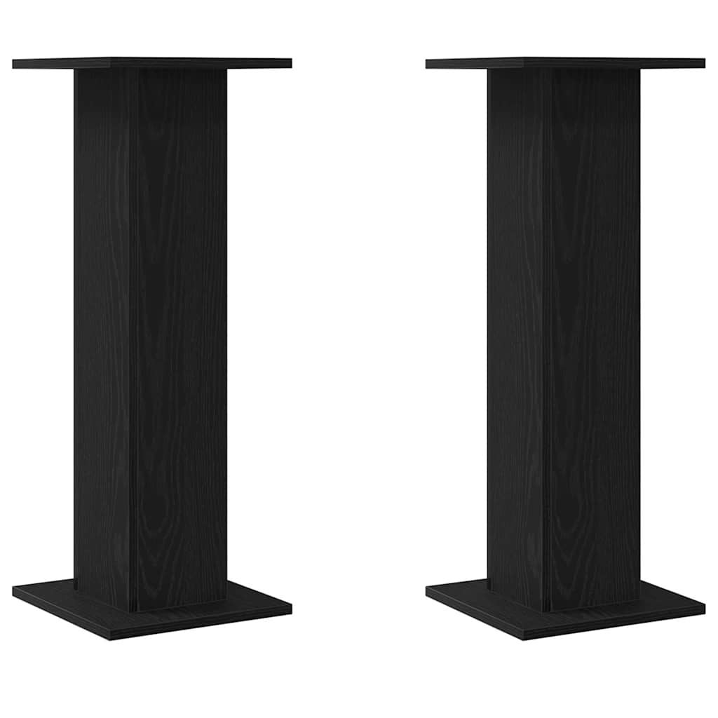 2x Stojak na Rośliny 80 cm Czarny Dąb 30x30x80 cm do Ogrodu