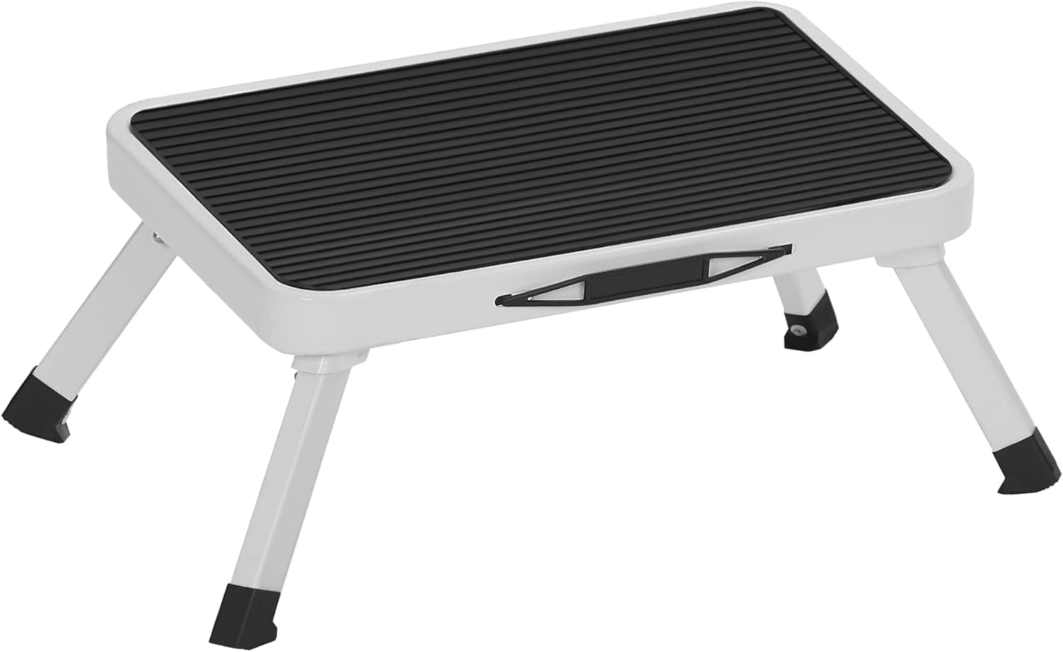 Składany stołek schodkowy, 1 stopień, stal, z antypoślizgowymi nóżkami, nośność 150 kg, wymiary po rozłożeniu 32 x 44 x 17,5 cm