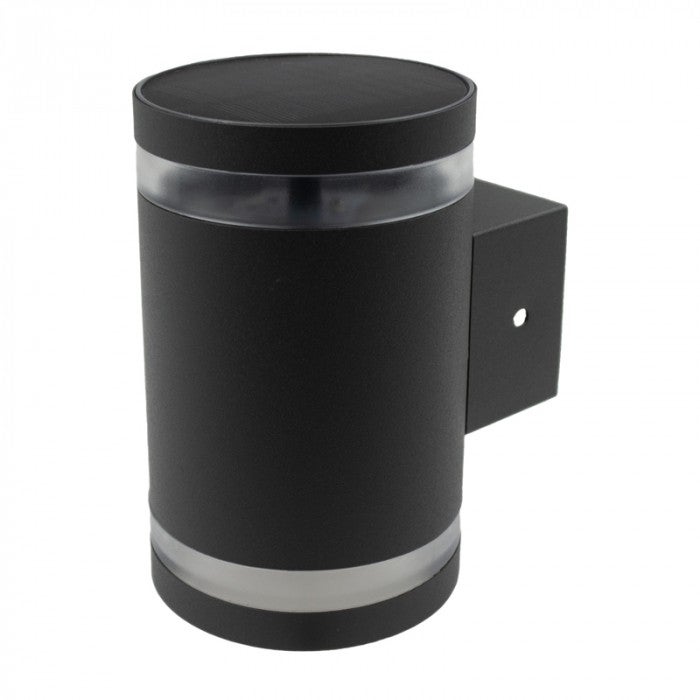 Kinkiet solarny LED czujnik zmierzchu czarno-szary 1.6W neutralna 15lm metal wym:14x8,9x11,8cm IP44 Ecolight