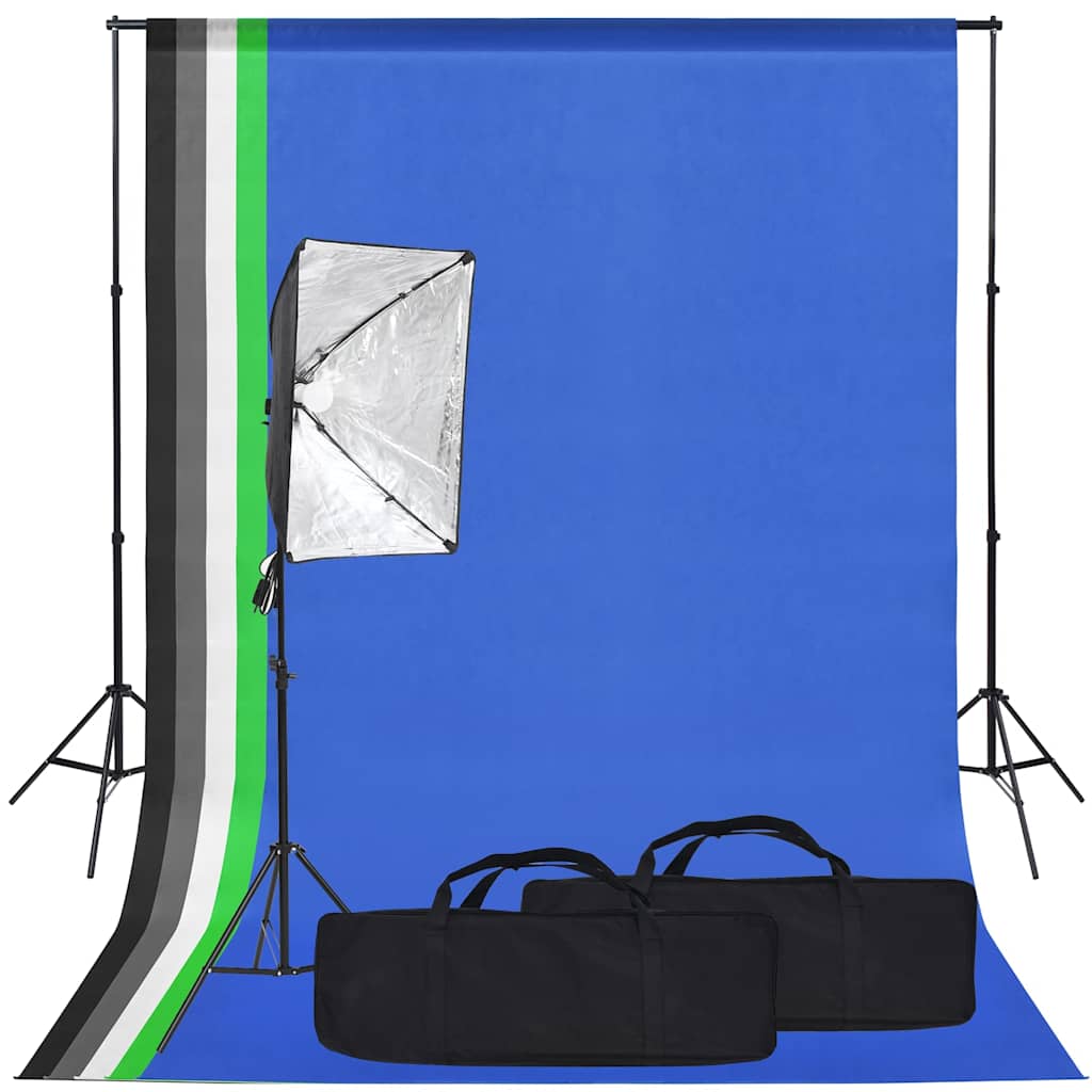 Zestaw studyjny z lampą softbox i tłem vidaXL