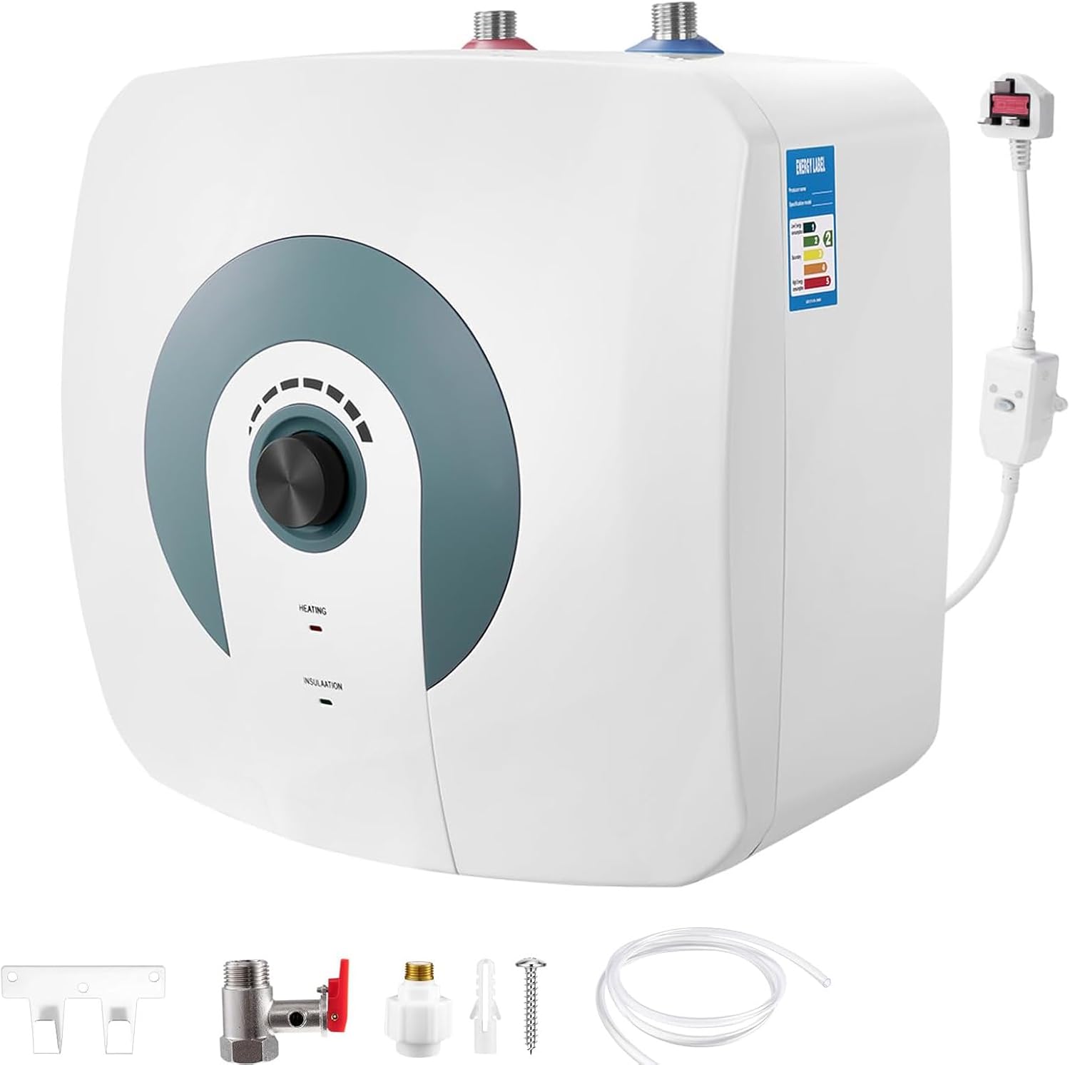 Podgrzewacz wody przepływowy, przenośny podgrzewacz wody 15L do zlewu, elektryczny podgrzewacz wody, miniaturowy elektryczny podgrzewacz wody bez zbio
