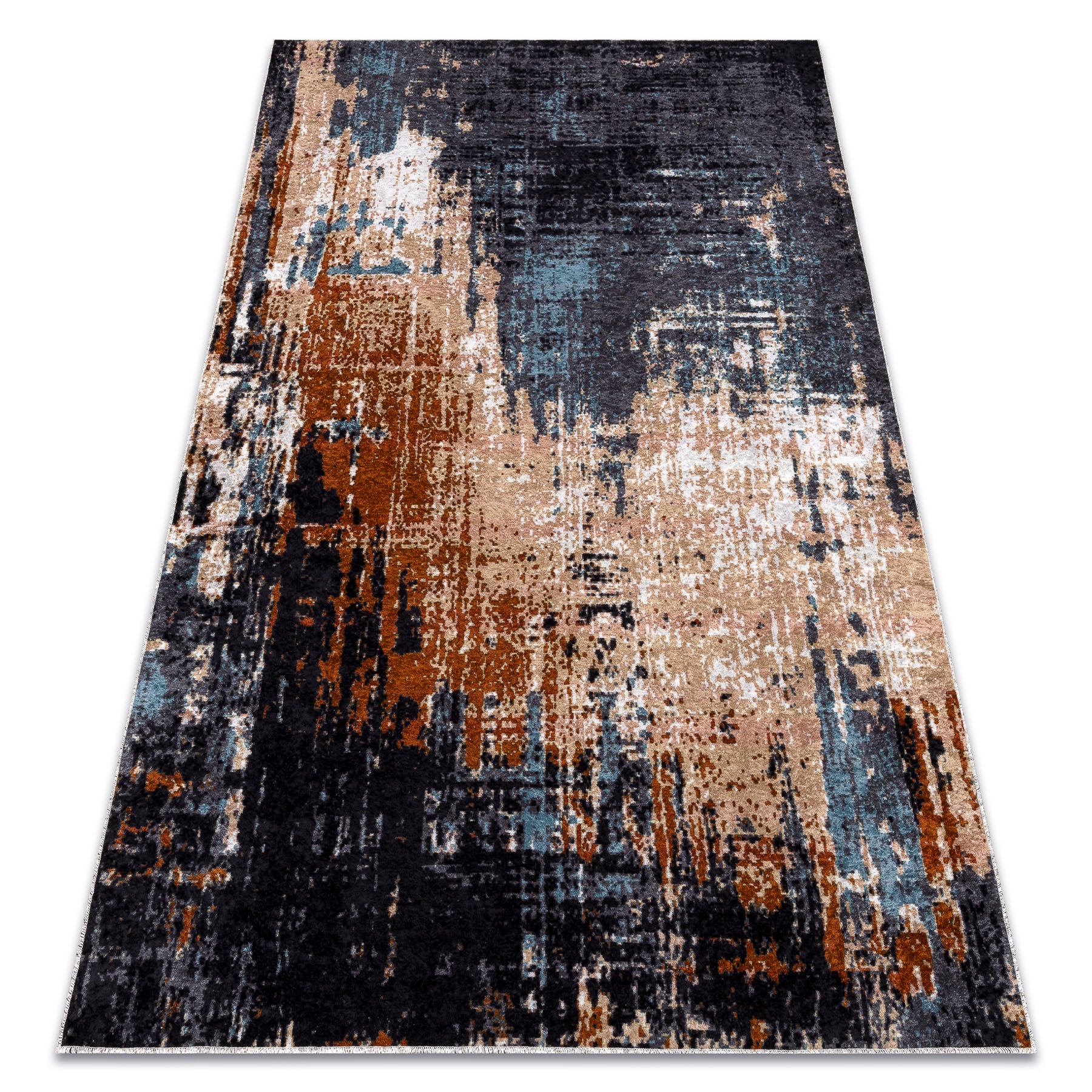 Dywan do prania MIRO 51454.802 Abstrakcja antypoślizgowy - granat / beż 120x170 cm