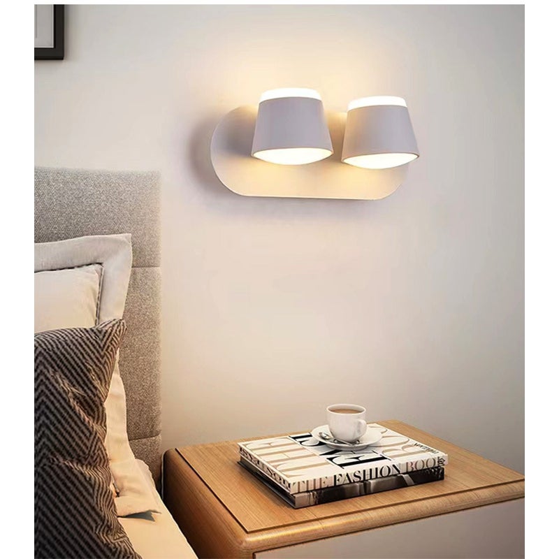Zewnętrzny kinkiet LED 16 W z aluminium, 2 obrotowe reflektory 360 °, ciepłe białe światło 3 000 K.