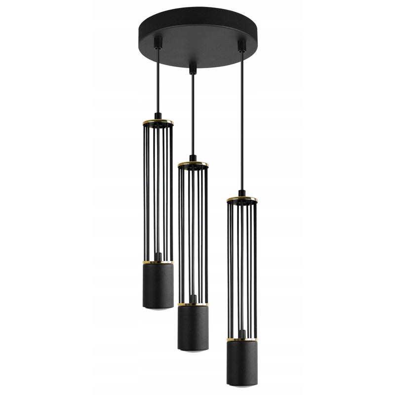 Lampa sufitowa wisząca Light Home LH Aria 3x GU10 okragły 19,5cm czarny/złoty