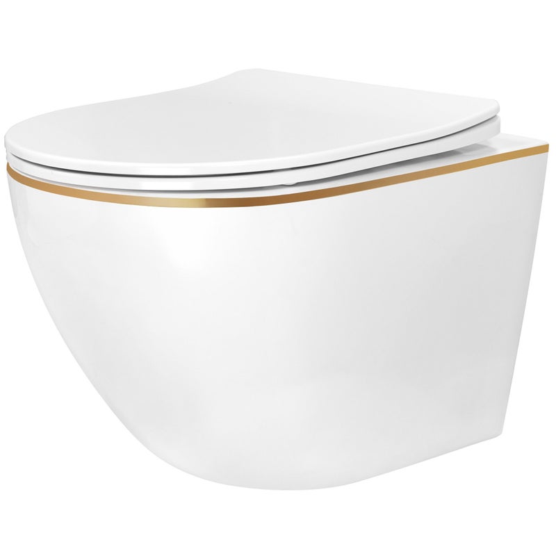 Misa Wc Podwieszana Rea Nfq Gold Edge Złoty 49 X 35,5