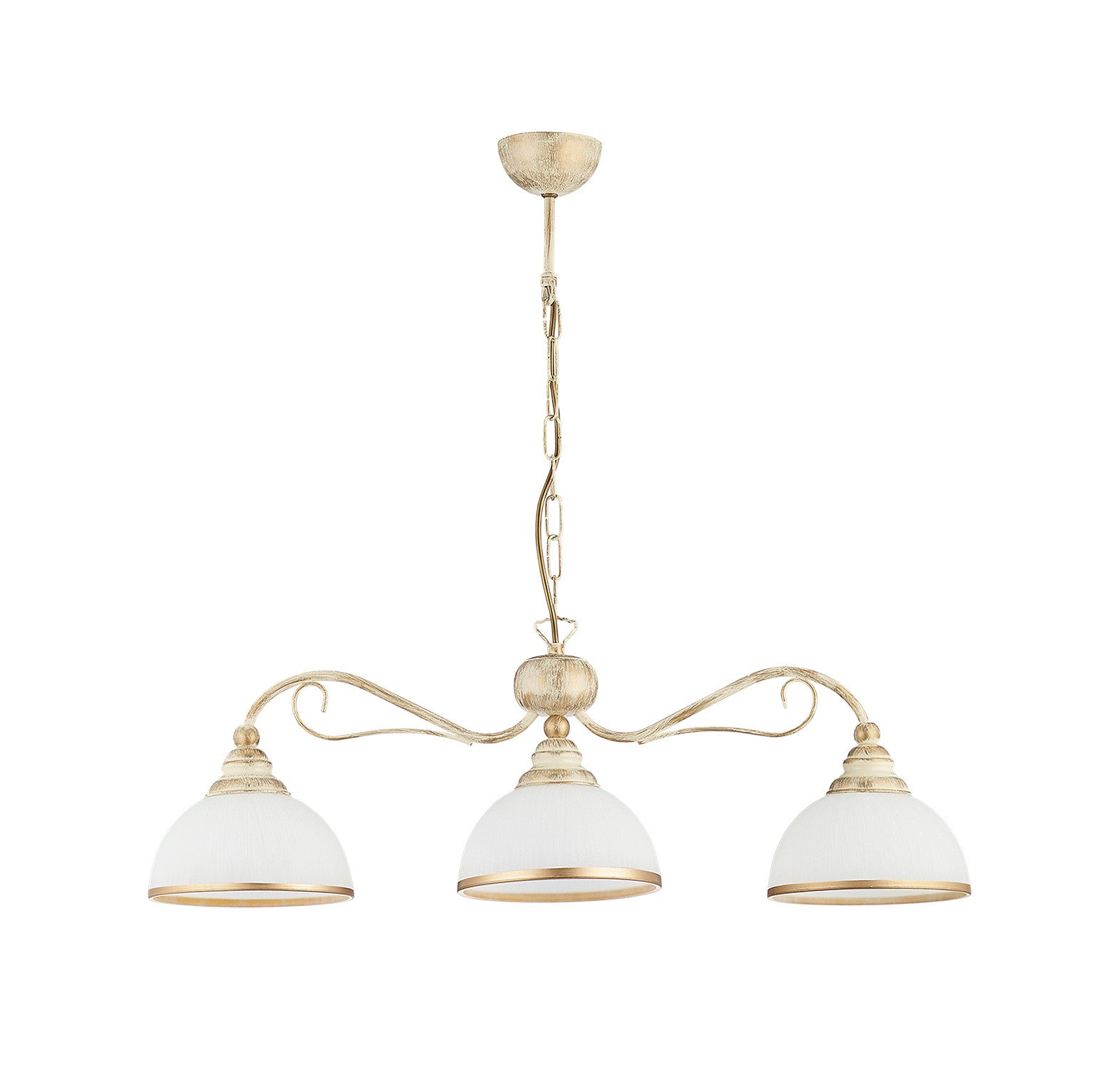 Lampa wisząca XSARA Jupiter klasyczna patyna szkło beżowo-biała E27 75 cm 1 szt.