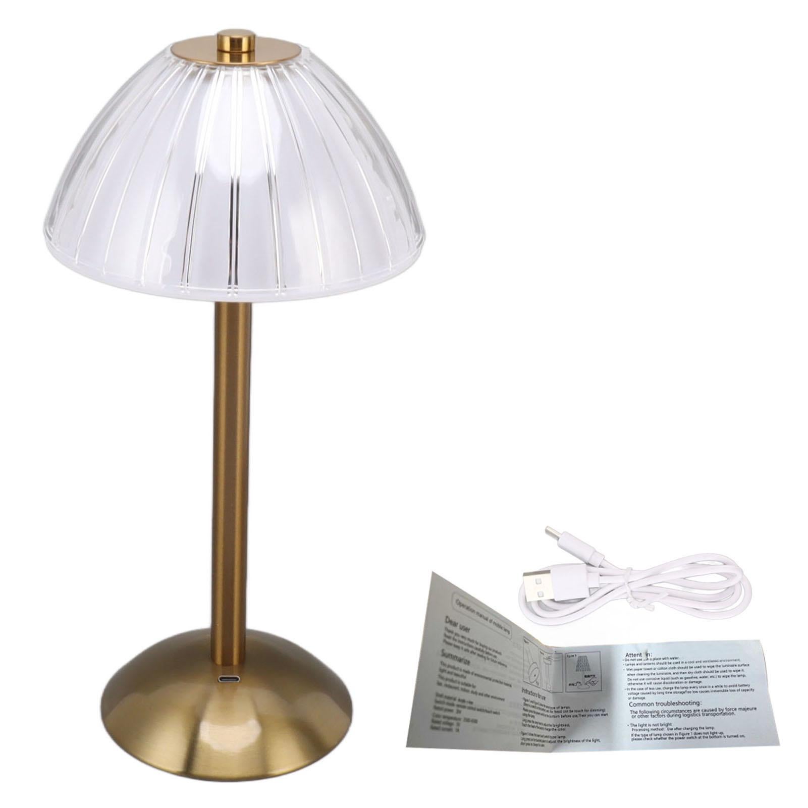 Akumulatorowa lampa stołowa bezprzewodowa do domu, 30 cm (12 cali) wysokości, przenośna lampa stołowa do użytku wewnątrz i na zewnątrz, w kolorze złot