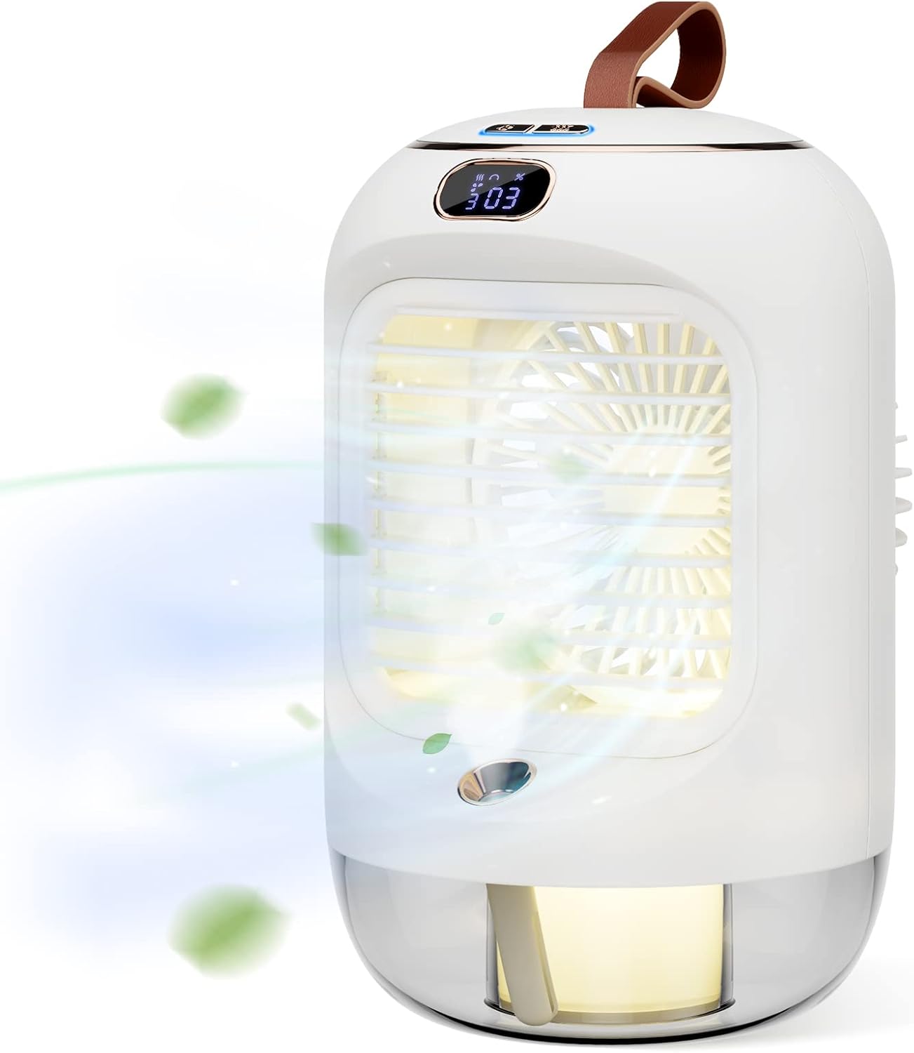 4-w-1 przenośny klimatyzator, mini chłodziarka powietrza, oscylacja 180°, nawilżacz powietrza z możliwością ładowania do sypialni, biura, na kemping,