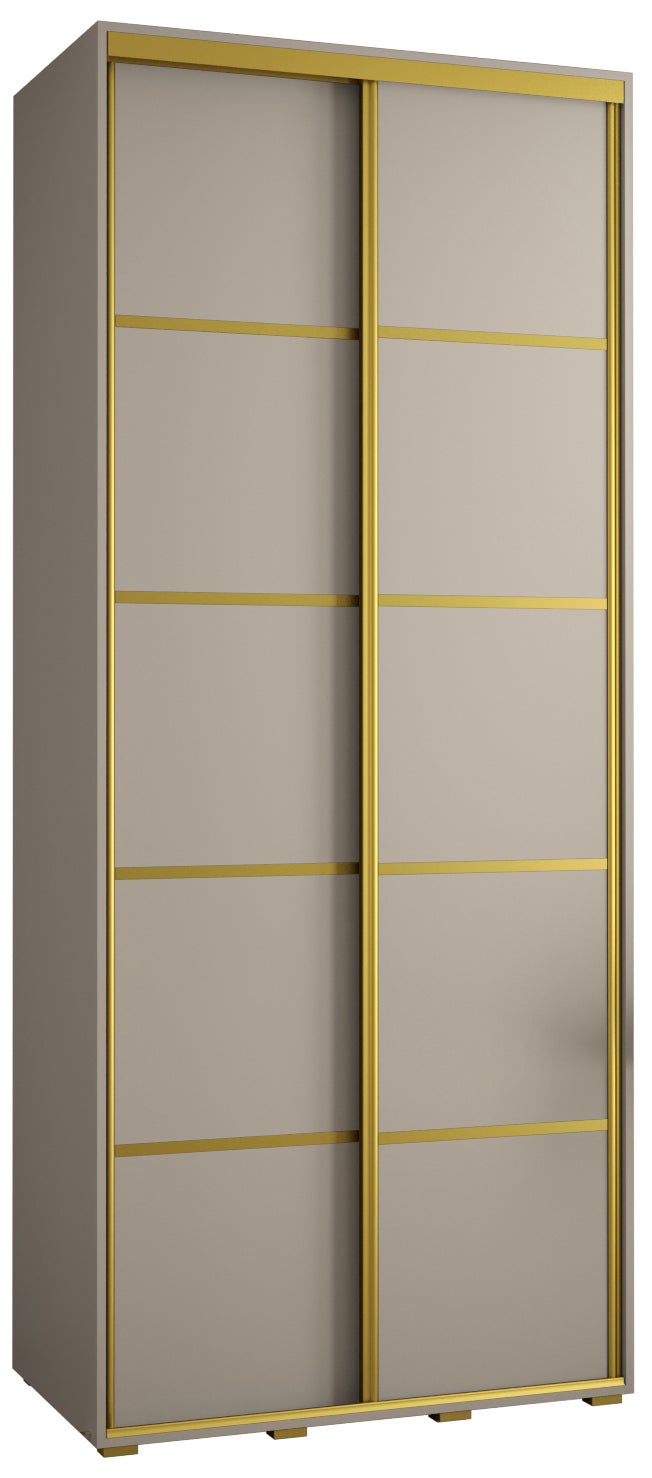 Szafa przesuwna wysoka Dakota 4 120 x 45 x 235,2 cm kaszmir + u. Złoty - Abiks Meble