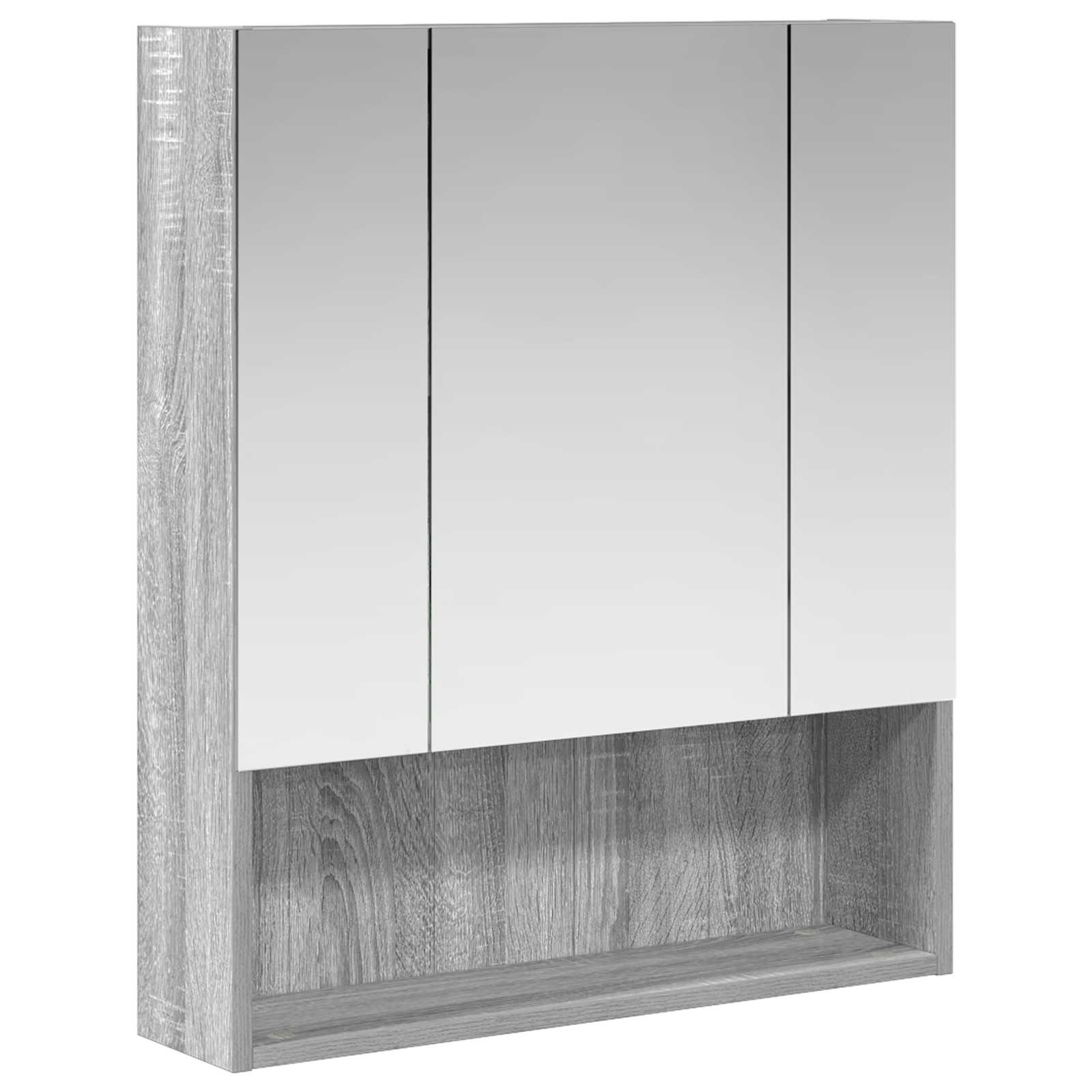 Szafka z lustrem do łazienki Szary Sonoma 60 x 14.5 x 70 cm