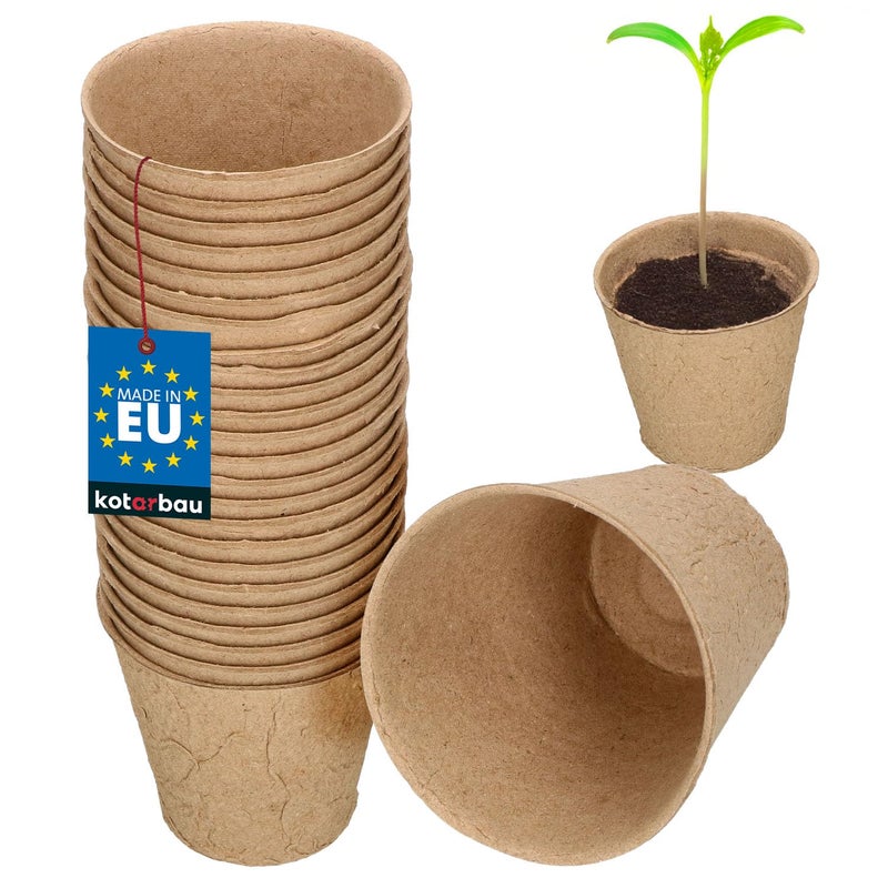 Zestaw 24x doniczki torfowe do rozsady wysiewu sadzonki biodegradowalne 8cm - KOTARBAU